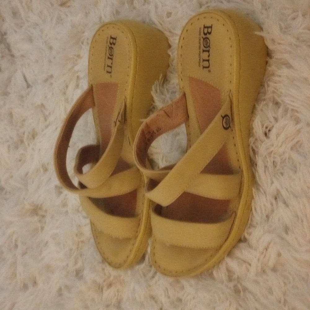 Born yellow wedge sandals